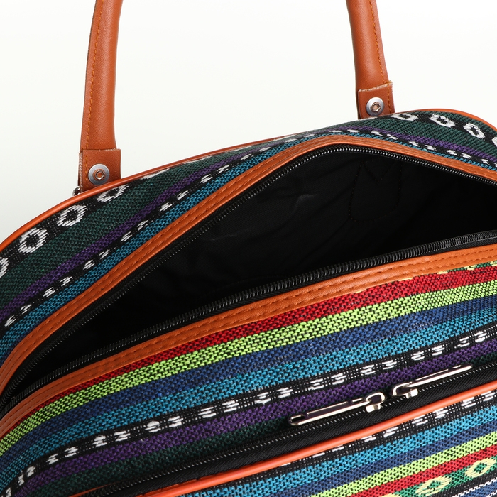 Сумка дорожная женская, 2 отдела на молниях, длинный ремень, цвет разноцветный Сумка дорожная женская, 2 отдела на молниях, длинный ремень, цвет разноцветный
