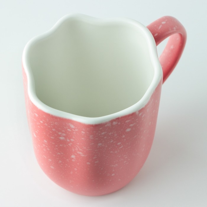Кружка керамическая неровный край «Розовая», 350 мл, цвет розовый Кружка керамическая неровный край «Розовая», 350 мл, цвет розовый
