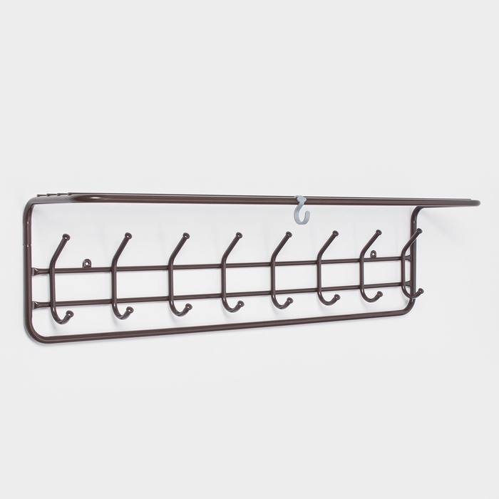 Вешалка с полкой 100 см, цвет Коричневый Вешалка с полкой 100 см, цвет Коричневый