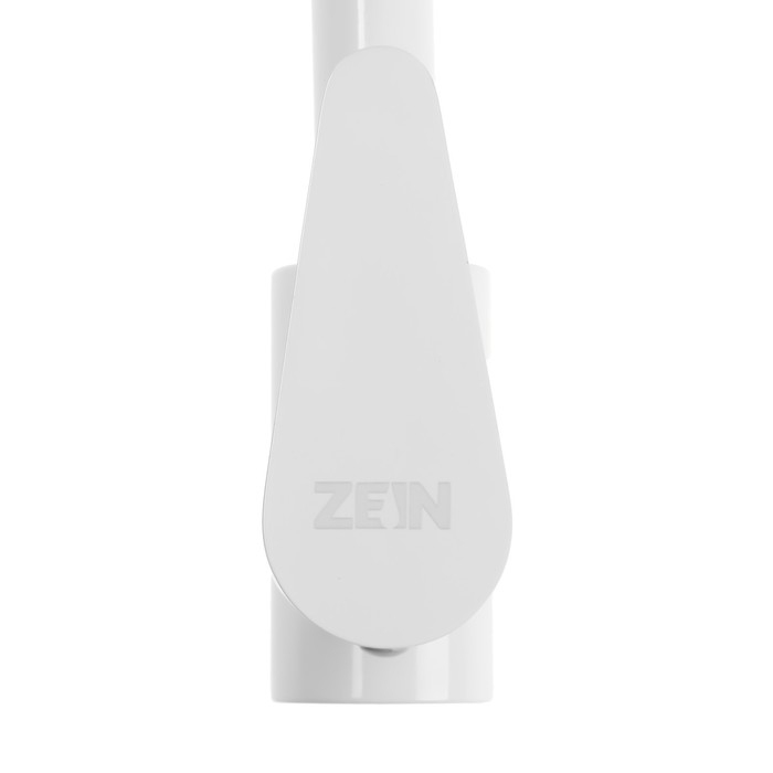 Смеситель для кухни ZEIN Z2504, однорычажный, картридж 40 мм, нержавеющая сталь, белый Смеситель для кухни ZEIN Z2504, однорычажный, картридж 40 мм, нержавеющая сталь, белый