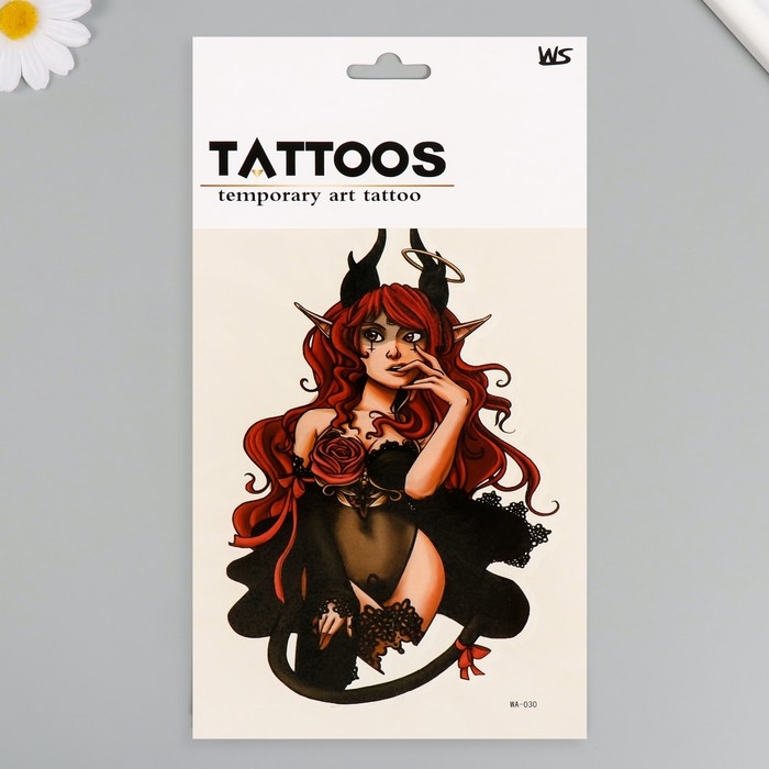 Татуировка на тело цветная Татуировка на тело цветная "Чертовка" 26,1х14,6 см