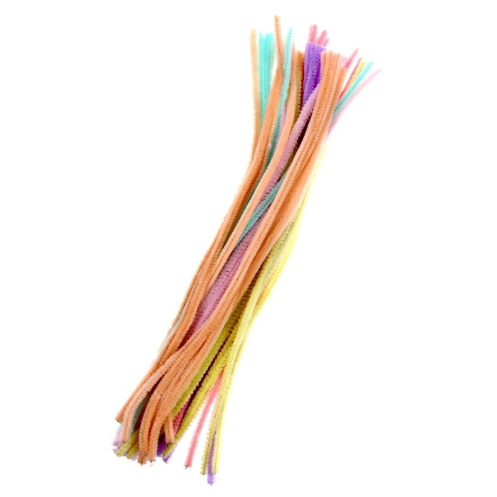 Проволока с ворсом для поделок и декора набор 50 шт., размер 1 шт. — 0,8 × 30 см, цвет МИКС