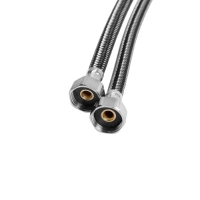 Подводка гибкая для смесителя ZEIN, фибро-нейлон, 1/2", М10, 150 см, набор 2 шт, черная