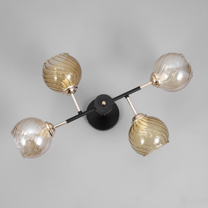 Люстра  Люстра "Сендер" 4хЕ27 40Вт черно-золотой 52х36х27 см