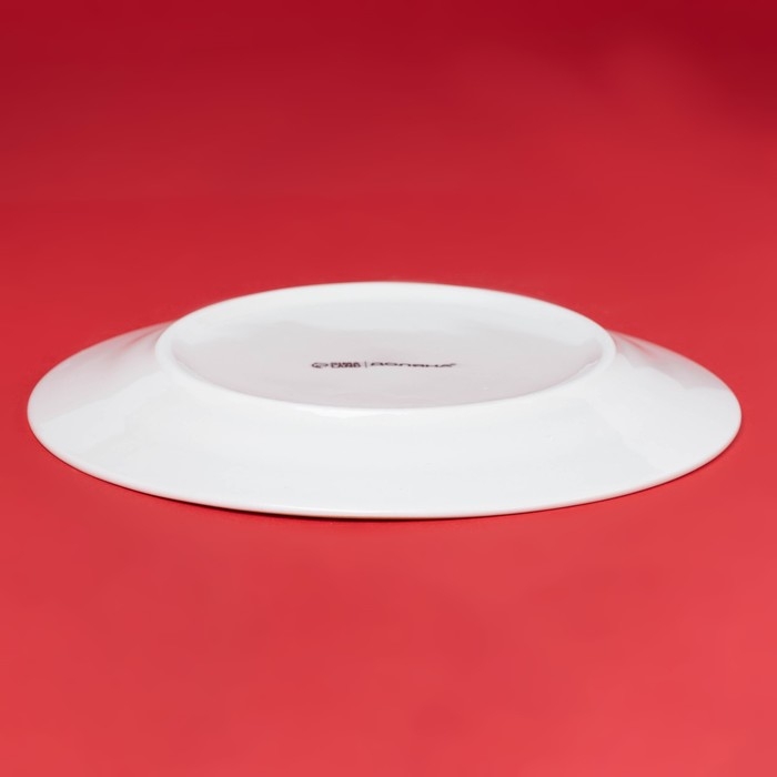 Тарелка новогодняя Доляна «Парк аттракционов», d=20,5 см, фарфор, цвет белый Тарелка новогодняя Доляна «Парк аттракционов», d=20,5 см, фарфор, цвет белый