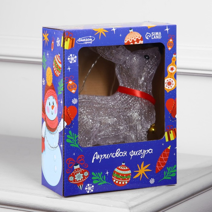 Светодиодная фигура «Олень с колокольчиком» 18 × 25 × 8 см, акрил, 20 LED, батарейки ААх2 (не в комплекте), свечение белое Светодиодная фигура «Олень с колокольчиком» 18 × 25 × 8 см, акрил, 20 LED, батарейки ААх2 (не в комплекте), свечение белое