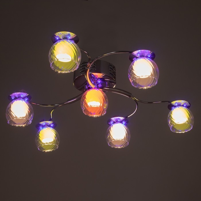 Люстра "Жатай" 7x20Вт G4 хром 65х65х15 см