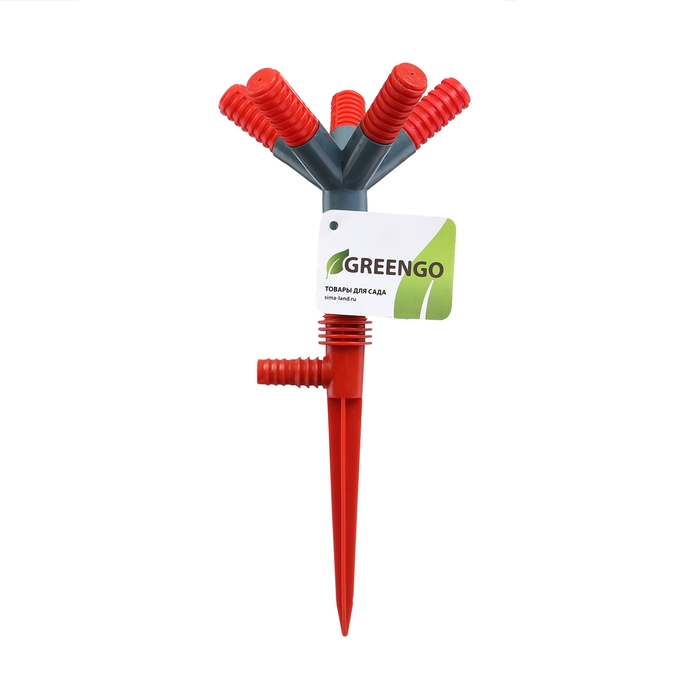 Распылитель 5−лепестковый, штуцер под шланги 1/2" (12 мм) − 5/8" (16 мм) − 3/4" (19 мм), пика, пластик, Greengo