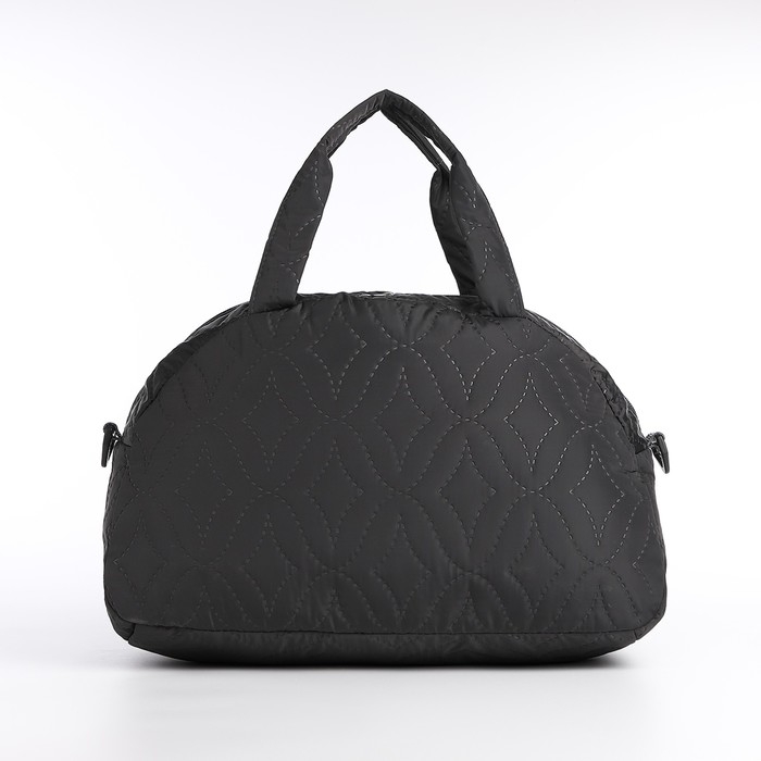 Сумка спортивная на молнии, наружный карман, длинный ремень, средний размер, цвет серый