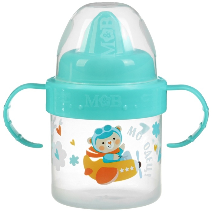 Поильник детский с твёрдым носиком «мишка», 140 мл., с ручками, цвет бирюзовый Поильник детский с твёрдым носиком «мишка», 140 мл., с ручками, цвет бирюзовый