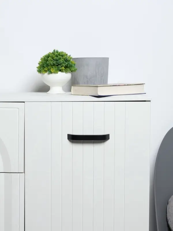 Ручка-скоба мебельные ТУНДРА РС109, м/о 128 мм, черная