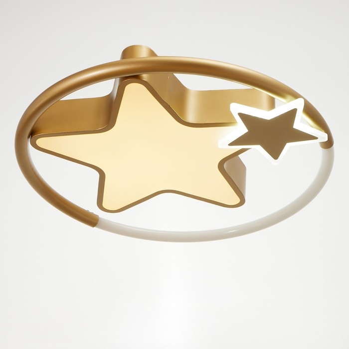 Люстра с ПДУ 2222/1 LED 110Вт диммер золото 48х48х7 см BayerLux