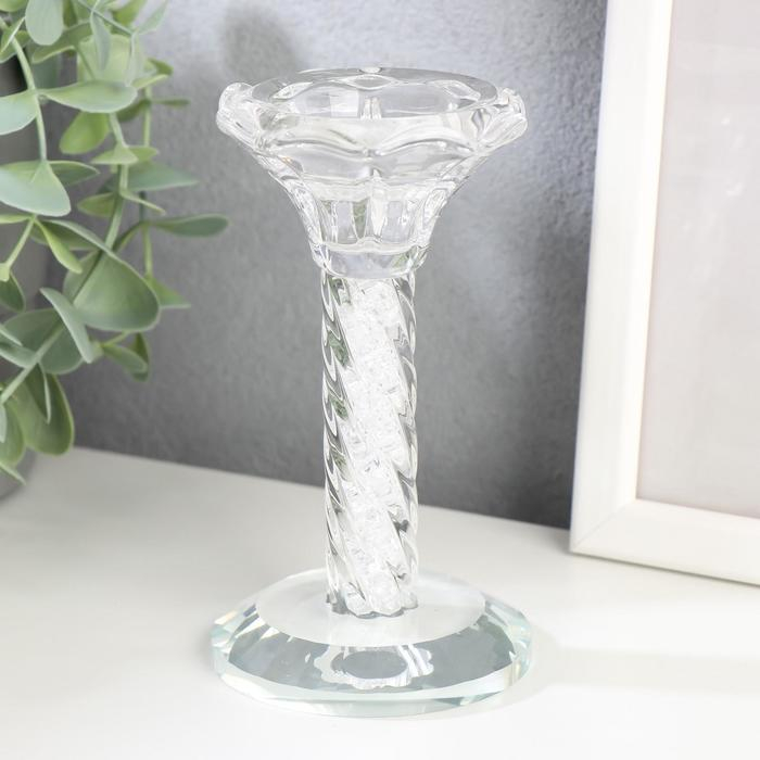 Подсвечник стекло на 1 свечу Подсвечник стекло на 1 свечу "Спираль" 12,5х7х7 см