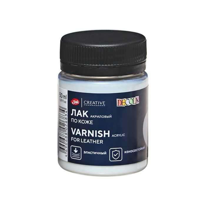 Лак по коже акриловый 50 мл, ЗХК Decola, 5828978 Лак по коже акриловый 50 мл, ЗХК Decola, 5828978