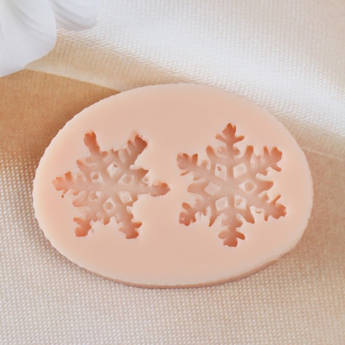 Новогодний молд силикон Новогодний молд силикон "Снежинки" 3х3х0,3 см