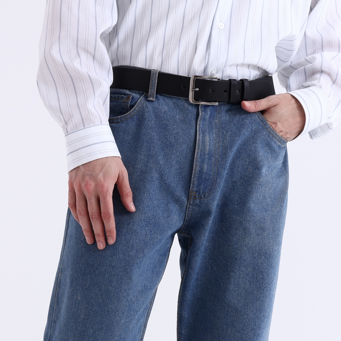 Ремень мужской, ширина 4 см, винт, пряжка металл, цвет чёрный Ремень мужской, ширина 4 см, винт, пряжка металл, цвет чёрный