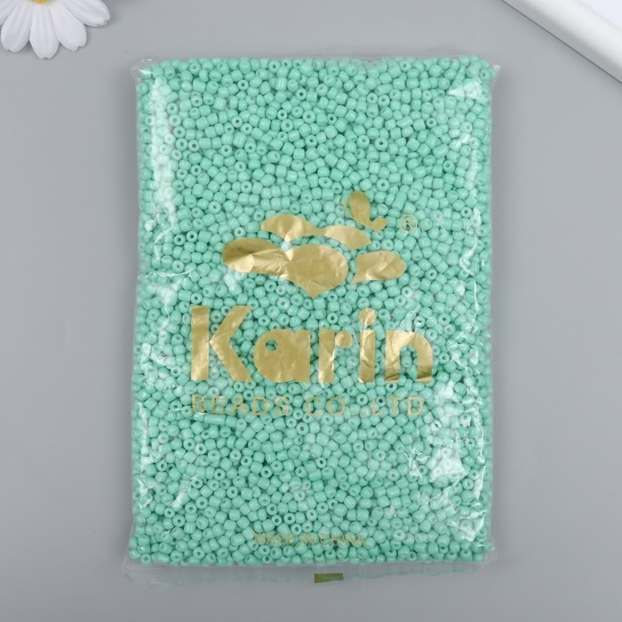 Бисер стекло 6/0  Бисер стекло 6/0 "Бирюзовый" зефирный 450 гр