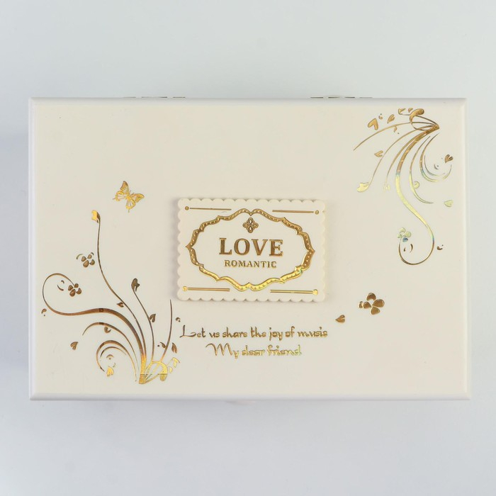 Шкатулка музыкальная механическая Шкатулка музыкальная механическая "Белый комод с золотым узором" 15,5х10,7х8,5 см