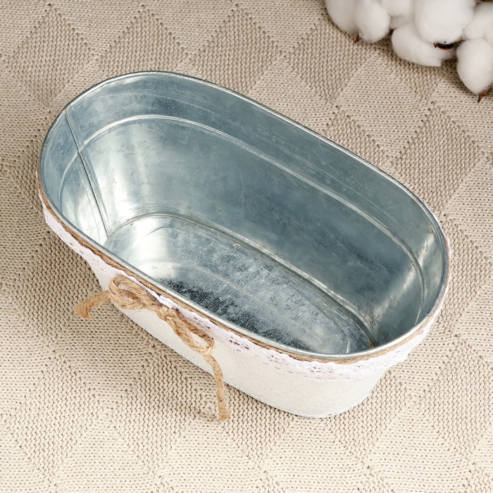 Кашпо - бонсай  Кашпо - бонсай "Ведерко Линдберг" белое, 21х11х9,5см