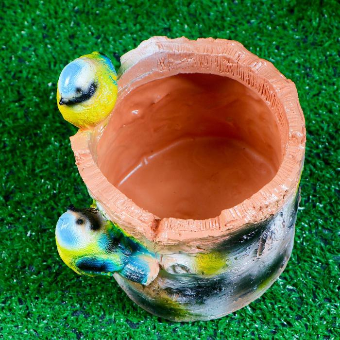 Фигурное кашпо Фигурное кашпо "Синички на березе" 14х16х15см