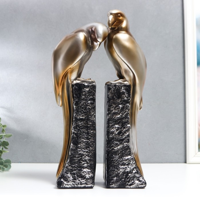 Держатели для книг  Держатели для книг "Золотистые попугаи на скале" набор 2 шт 38х9х9,5 см