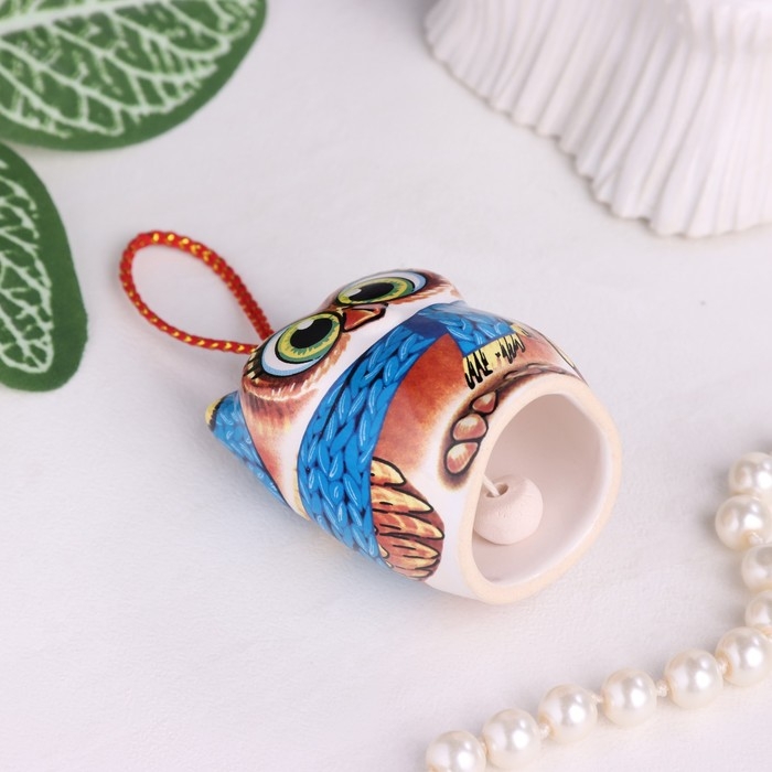 Сувенир Сувенир "Сова в синем шарфике", керамика