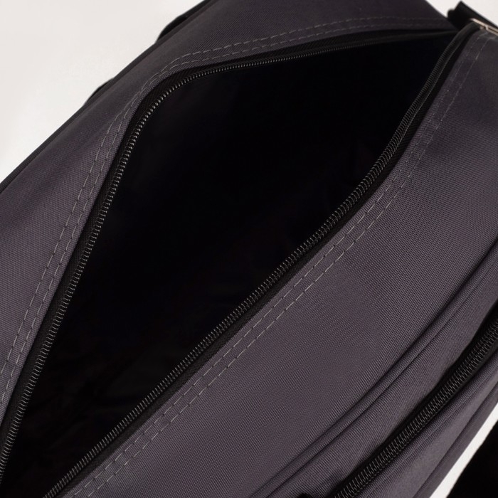 Сумка дорожная на молнии, 2 наружных кармана, держатель для чемодана, длинный ремень, цвет серый Сумка дорожная на молнии, 2 наружных кармана, держатель для чемодана, длинный ремень, цвет серый