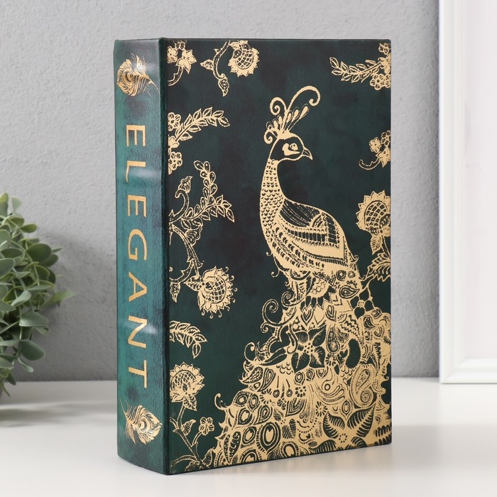 Сейф-книга дерево кожзам Сейф-книга дерево кожзам "Золотой павлин" тиснение, под металл 27х18х7 см
