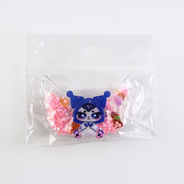 Заколка для волос с шейкером «Малыш чиби», 6 х 4.5 см Заколка для волос с шейкером «Малыш чиби», 6 х 4.5 см