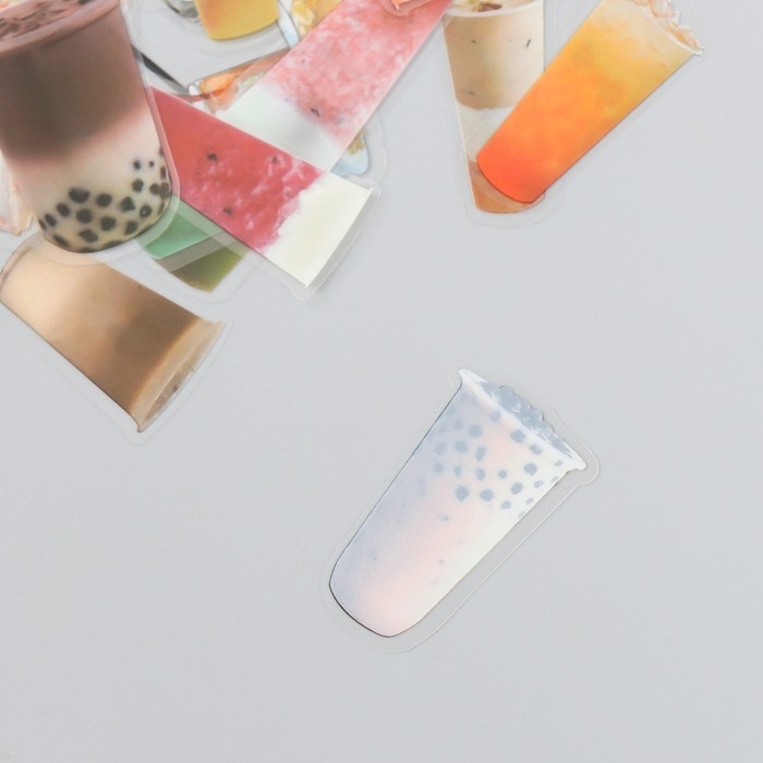 Наклейки для творчества Наклейки для творчества "Молочный чай" ПВС набор 50 шт 3х2 см