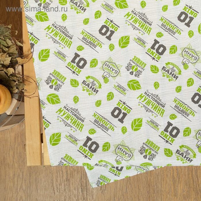 Простыня для бани  Простыня для бани "Герой бани" 150х180 см, 100% хл, вафельное полотно