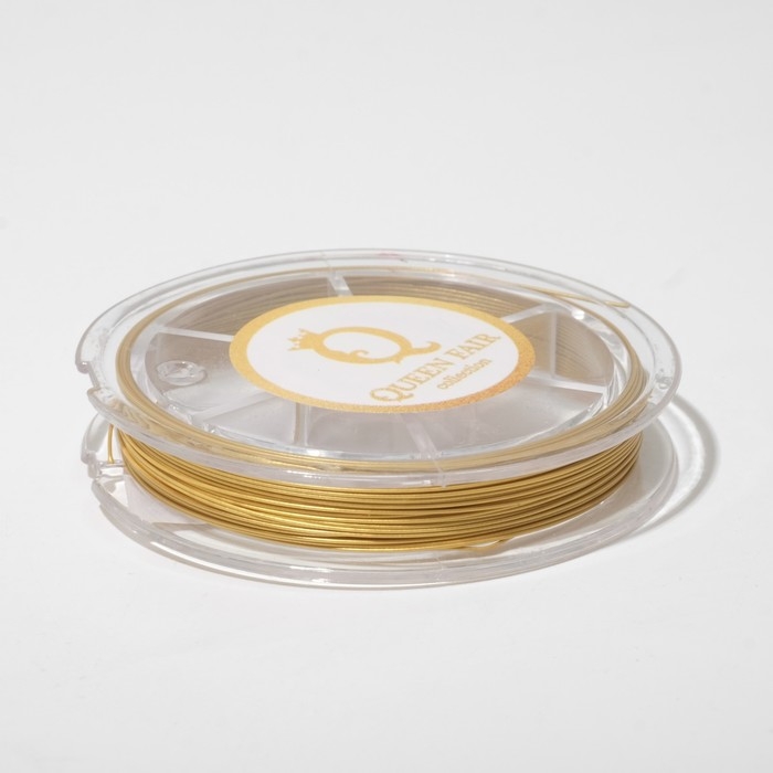 Японская проволока из нержавеющей стали с нейлоновым покрытием d=0,4 мм, L=10 м, цвет золото Японская проволока из нержавеющей стали с нейлоновым покрытием d=0,4 мм, L=10 м, цвет золото