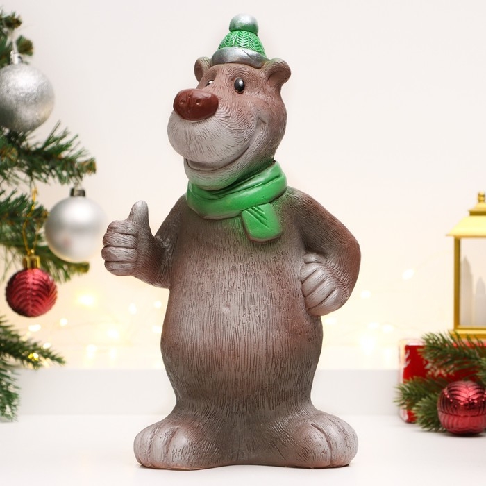 Копилка Копилка "Медведь в шапке" коричневый, 27 см