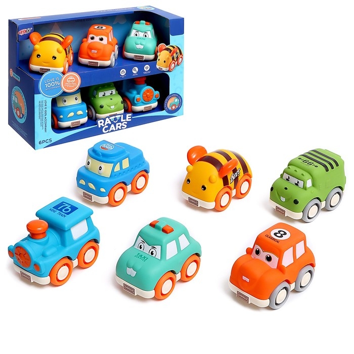 Набор машинок Rattle cars, 6 шт. Набор машинок Rattle cars, 6 шт.