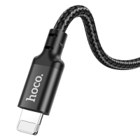Кабель Hoco X14, Type-C - Lightning, 3.0 А, 3 м, быстрая зарядка, оплётка нейлон, чёрный