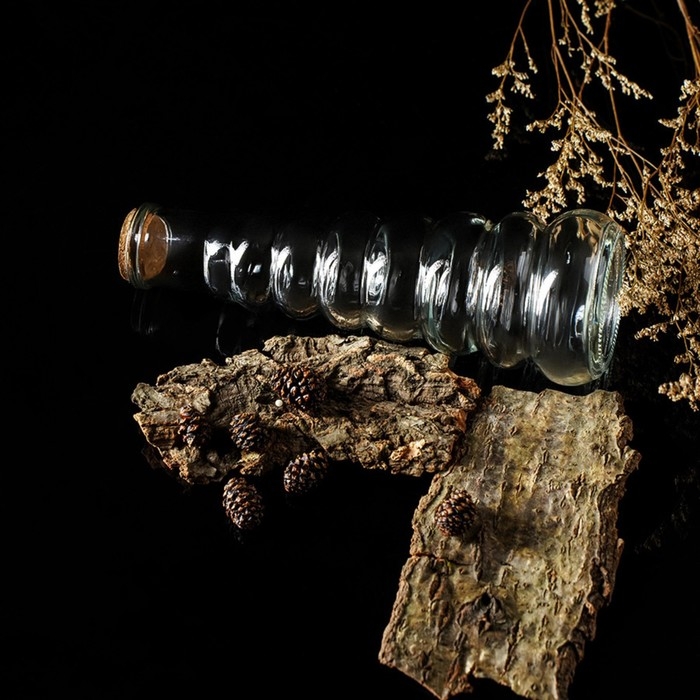 Бутылка стеклянная для соусов и масла с пробковой крышкой Доляна «Парфе. Гармонь», 400 мл, 21,8×7,5 см