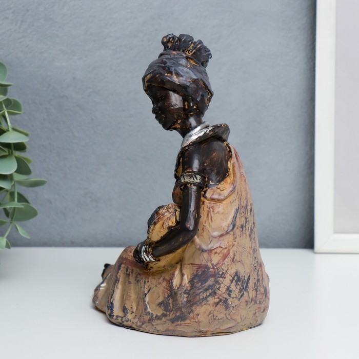 Сувенир полистоун  Сувенир полистоун "Мама с малышом. Африка" 20х17 см