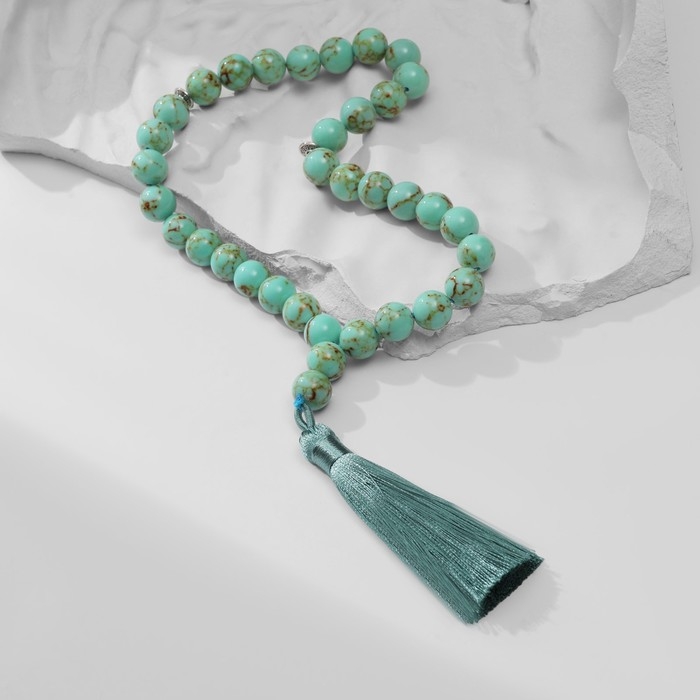 Чётки мусульманские шар №10 «Бирюза старая», 35 бусин через перемычку Чётки мусульманские шар №10 «Бирюза старая», 35 бусин через перемычку