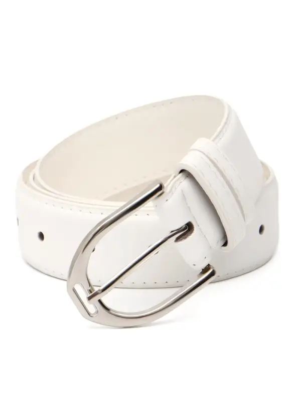Ремень женский, 3.5&times;110 см, 1 прокол, серебристая пряжка, без винта, белый
