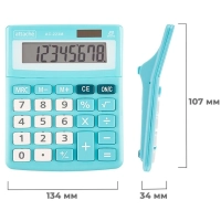 Калькулятор настольный КОМП Attache, AС-223M,8р,дв. пит, мятный,134x107x34