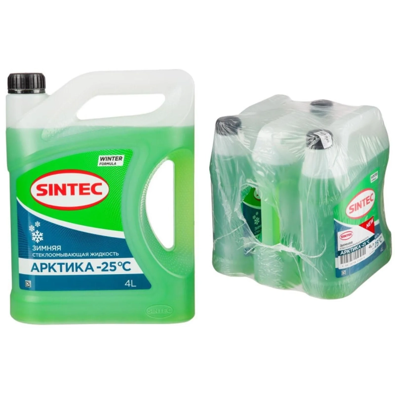 Жидкость незамерзающая Sintec Арктика  -25 С 4л фирм. кан. 3 штуки/упаковка