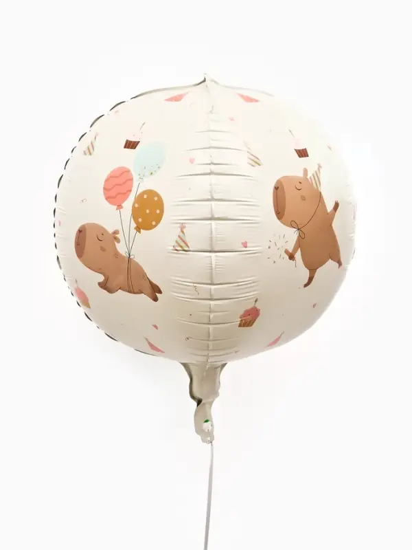 Воздушный шар фольгированный 25"  сфера &laquo;Милые капибары"