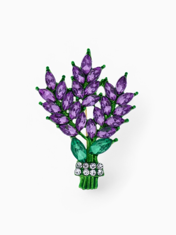 Брошь «Букет» лаванды, цвет сиреневый в золоте Брошь «Букет» лаванды, цвет сиреневый в золоте