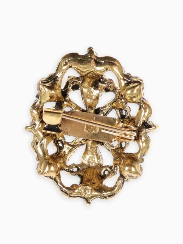 Брошь &laquo;Императрица&raquo;, коричневая в чернёном золоте