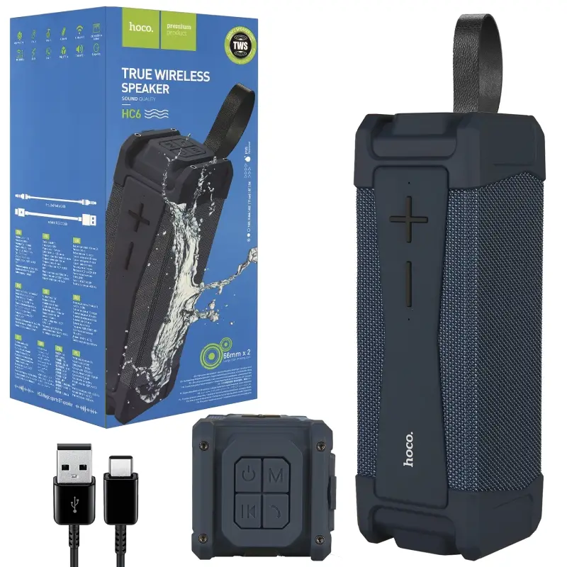 Портативная акустика HC6 Bluetooth HOCO темно-синяя Портативная акустика HC6 Bluetooth HOCO темно-синяя
