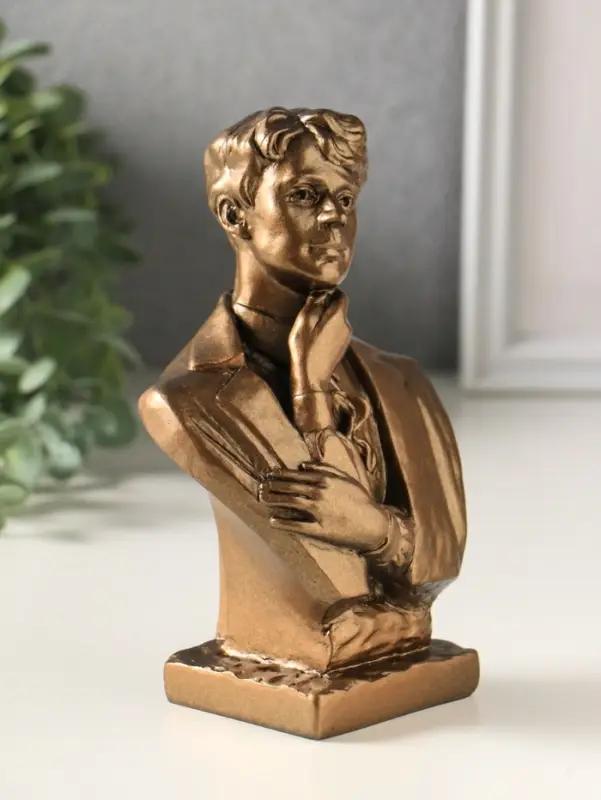 Бюст &laquo;Есенин&raquo;, фигурка гипс, 16 см, под бронзу