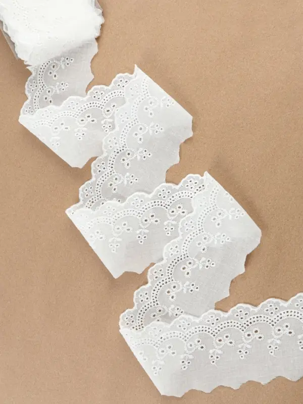 Кружево шитьё, 70 мм, 13.7&plusmn;1 м, белое