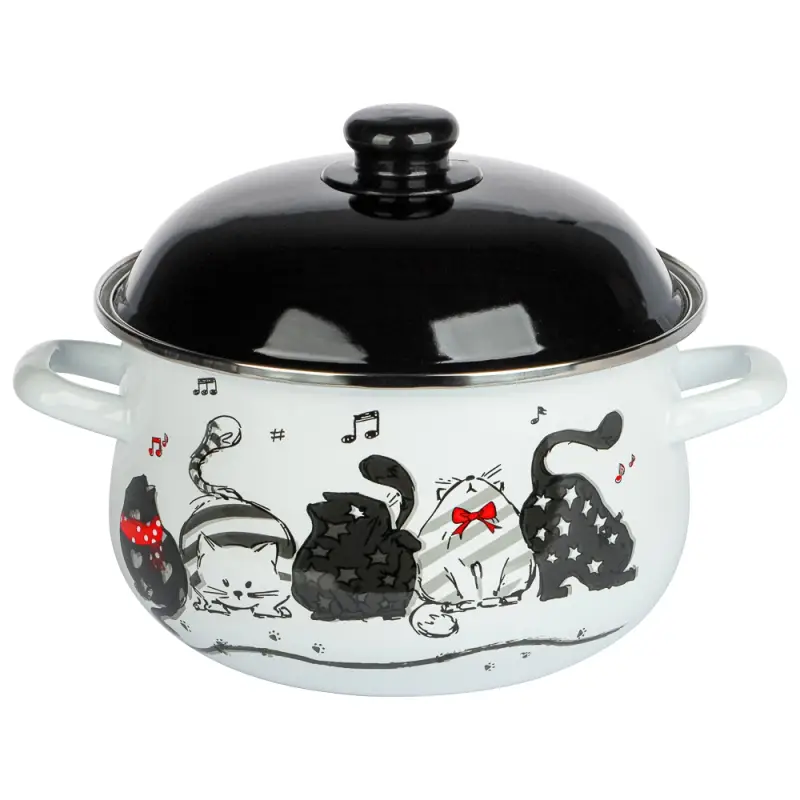 VETTA Хвостатые друзья Кастрюля эмалированная, 22см, 3,6л, индукция