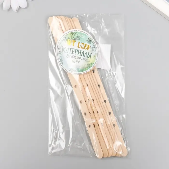 Держатель для крепления фитиля с 7 отверстиями дерево 18х1х0,2 см