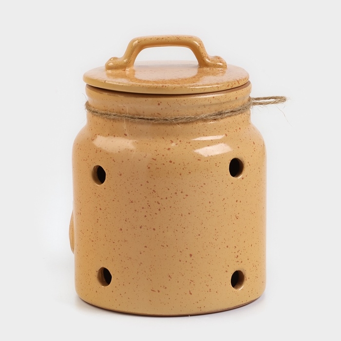 Банка для чеснока "Ретро" 1л / 16х11,5см, каракум